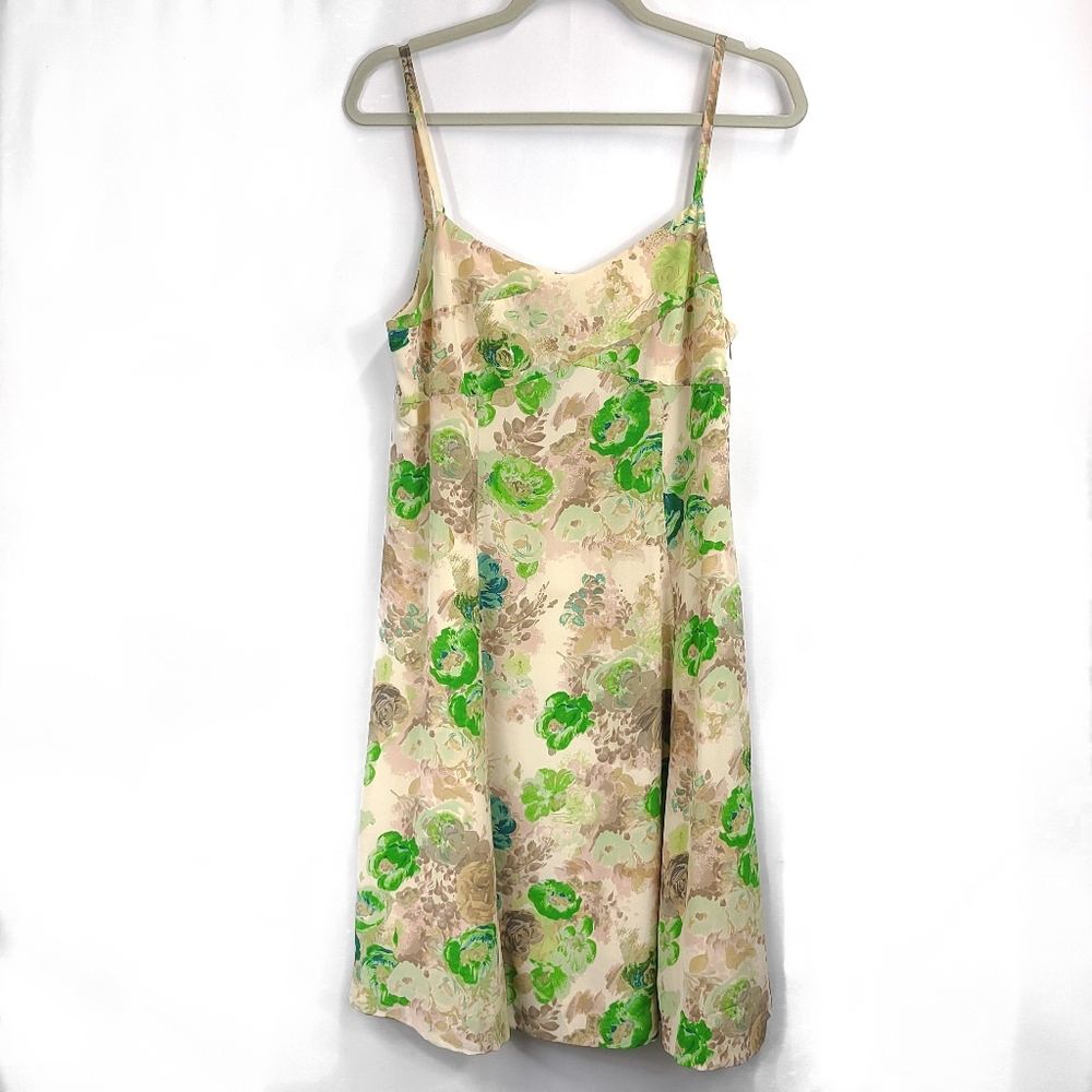 HD in Paris Floral Watercolor Silk Slip Dress